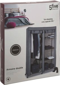 5five Szafa tekstylna na ubrania, 118x48x168 cm, czarna 6