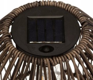 Atmosphera Lampion solarny z plecionym kloszem, Ø 21 cm, brązowy 3