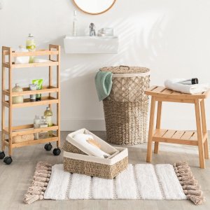 5five Stołek łazienkowy BAMBOO z półeczką na akcesoria 2