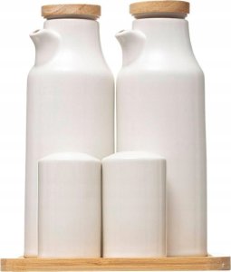 5five Dozowniki do przypraw na oliwę, ocet, sól i pieprz, komplet ceramiczny, biały 4