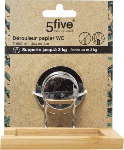 5five Uchwyt na papier toaletowy na przyssawce VENTERRA, bambus 4