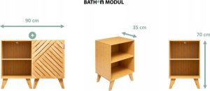 5five Szafka łazienkowa Bath n'modul, zamykana, bambus, 70 cm 11