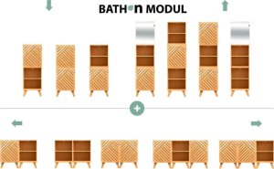 5five Szafka łazienkowa Bath n'modul, zamykana, bambus, 70 cm 10