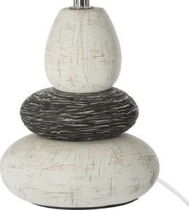Atmosphera Lampa stołowa z abażurem, Ø 18 x 33 cm, biała z podstawą z kamieni 2