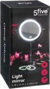 Lusterko kosmetyczne 5five Podświetlane lusterko kosmetyczne LED, okrągłe, na metalowej podstawie 2