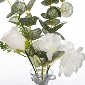 Atmosphera Sztuczny bukiet kiwatów w szklanym wazonie EUCA, 39 cm 2