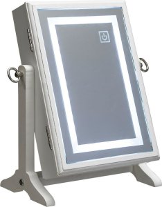 Atmosphera Szafka na biżuterię z lusterkiem i podświetleniem LED, biała 2