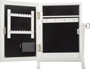 Atmosphera Szafka na biżuterię z lusterkiem i podświetleniem LED, biała 3