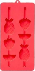 5five Foremki do lodu OWOCE, silikonowe, 21 x 10,5 cm, 2 sztuki, kolor różowo-morski 2