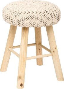 Atmosphera Taboret tapicerowany w stylu retro, kremowy, 43 x 32 cm 4