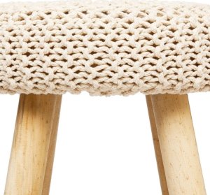 Atmosphera Taboret tapicerowany w stylu retro, kremowy, 43 x 32 cm 6