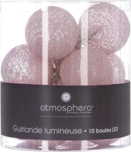 Lampki choinkowe Atmosphera Girlanda świetlna, świecące LED kule, lampki, 10 szt, jasno różowe 6