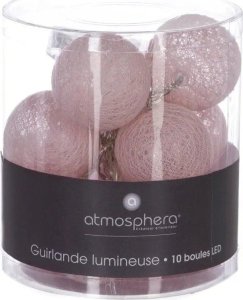 Lampki choinkowe Atmosphera Girlanda świetlna, świecące LED kule, lampki, 10 szt, jasno różowe 10