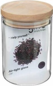 Secret de Gourmet Słoik na żywność sypką z drewnianym wieczkiem 600 ml 5