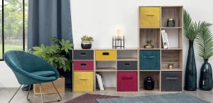 5five Pojemnik tekstylny do przechowywania, pudełko na ubrania, 31 x 15 cm, kolor beżowy 2