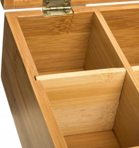 5five Herbaciarka bambusowa z 6 przegródkami i wieczkiem,16 x 22 cm 3