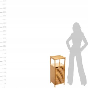 5five Regał bambusowy do łazienki, szafka w stylu skandynawskim z półkami 12