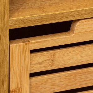 5five Regał bambusowy do łazienki, szafka w stylu skandynawskim z półkami 14