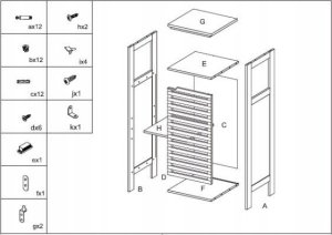 5five Regał bambusowy do łazienki, szafka w stylu skandynawskim z półkami 16