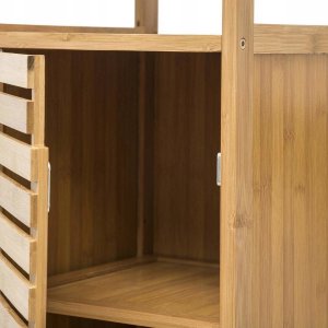 5five Regał bambusowy do łazienki, szafka w stylu skandynawskim z półkami 2