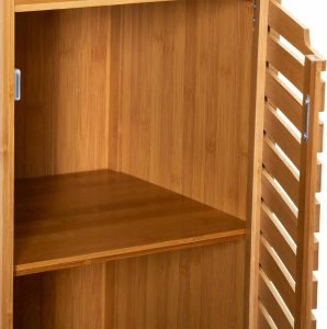 5five Regał bambusowy do łazienki, szafka w stylu skandynawskim z półkami 5