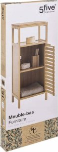 5five Regał bambusowy do łazienki, szafka w stylu skandynawskim z półkami 7