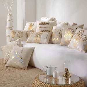 Douceur d`Interieur Poszewka na poduszkę AZELIA, 45 x 45 cm, złota mozaika 3