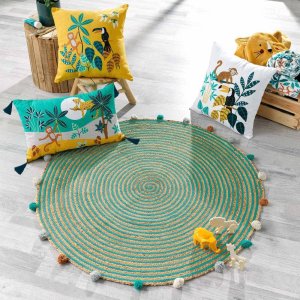 Douceur d`Interieur Dywanik dziecięcy z pomponami BALOO, Ø 90 cm 4