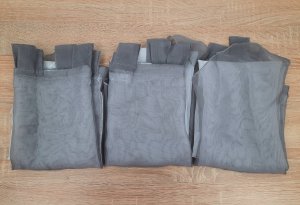 Douceur d`Interieur Firanki do salonu krótkie DUO, na szelkach, woal, z frędzlami, 2 sztuki 3