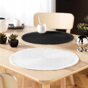 Douceur d`Interieur Podkładka pod talerz z frędzlami FALBALA, Ø 38 cm 2