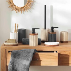 Douceur d`Interieur Prążkowany kubek łazienkowy NIAGARA, 8 x 10.8 cm 3