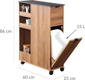 Kesper Wózek kuchenny z koszem na śmieci, rustykalny, KESPER 3