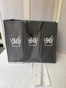 Kosz na pranie Kesper Składany kosz na pranie w kolorze szarym z przegródkami, duży kosz na pranie, kosz na pranie materiałowy, kosz łazienkowy, 7