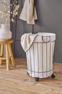 Zeller Metalowy kosz na pranie na kółkach, Ø 44 x 55 cm 7