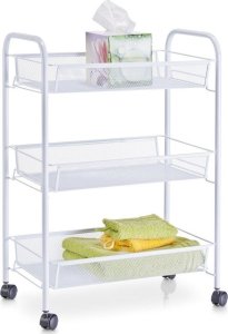 Zeller Wózek łazienkowy, regał na przybory - 3 poziomy, biały, ZELLER 2