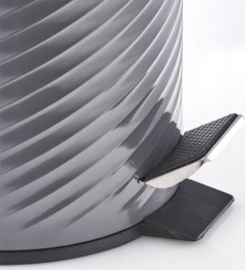 Kosz na śmieci Zeller Kosz łazienkowy 3L, metalowy, kolor szary, ZELLER 4