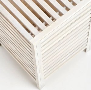 Kosz na pranie Zeller Kosz na pranie drewniany, skrzynia, kolor biały, ZELLER 16