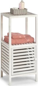 Zeller Regał łazienkowy z szafką drewniany, 2 poziomy, kolor biały, ZELLER 4