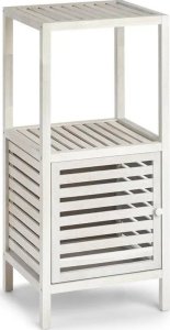 Zeller Regał łazienkowy z szafką drewniany, 2 poziomy, kolor biały, ZELLER 6