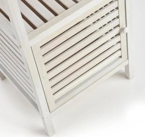 Zeller Regał łazienkowy z szafką drewniany, 2 poziomy, kolor biały, ZELLER 8