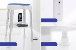 Maximex Taboret pod prysznic, obrotowe siedzisko,  wys. 41,5-59 cm 5