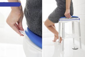 Maximex Taboret pod prysznic, obrotowe siedzisko,  wys. 41,5-59 cm 6