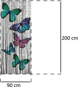 Maximex Zasłona bambusowa Motyle, 90x200 cm 2