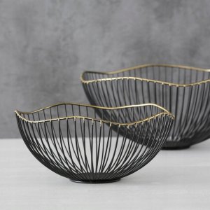 Boltze Metalowe koszyki dekoracyjne YOKO, czarne, 2 sztuki 2