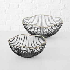Boltze Metalowe koszyki dekoracyjne YOKO, czarne, 2 sztuki 6