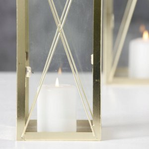 Boltze Złote lampiony FAROL, 2 metalowe latarenki 2