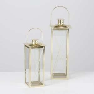 Boltze Złote lampiony FAROL, 2 metalowe latarenki 5