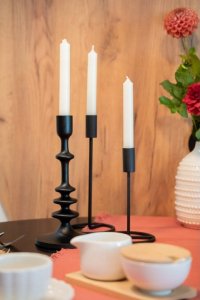 Boltze Metalowe świeczniki Fio, 3 sztuki, czarne 15