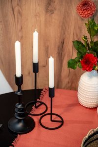 Boltze Metalowe świeczniki Fio, 3 sztuki, czarne 18