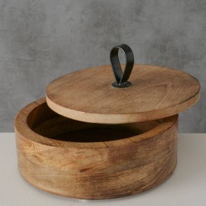 Boltze Pudełko okrągłe KABIR, drewno mango, Ø 19 cm 2